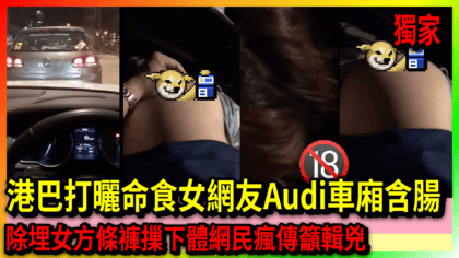 84 cover 港巴打曬命食女網友Audi車廂含腸 除埋女方條褲摷下體網民瘋傳籲輯兇